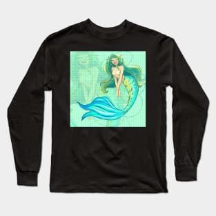 Pretty Mermaid Art Long Sleeve T-Shirt